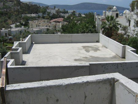 Teras ve parapet betonunun bitmiş hali